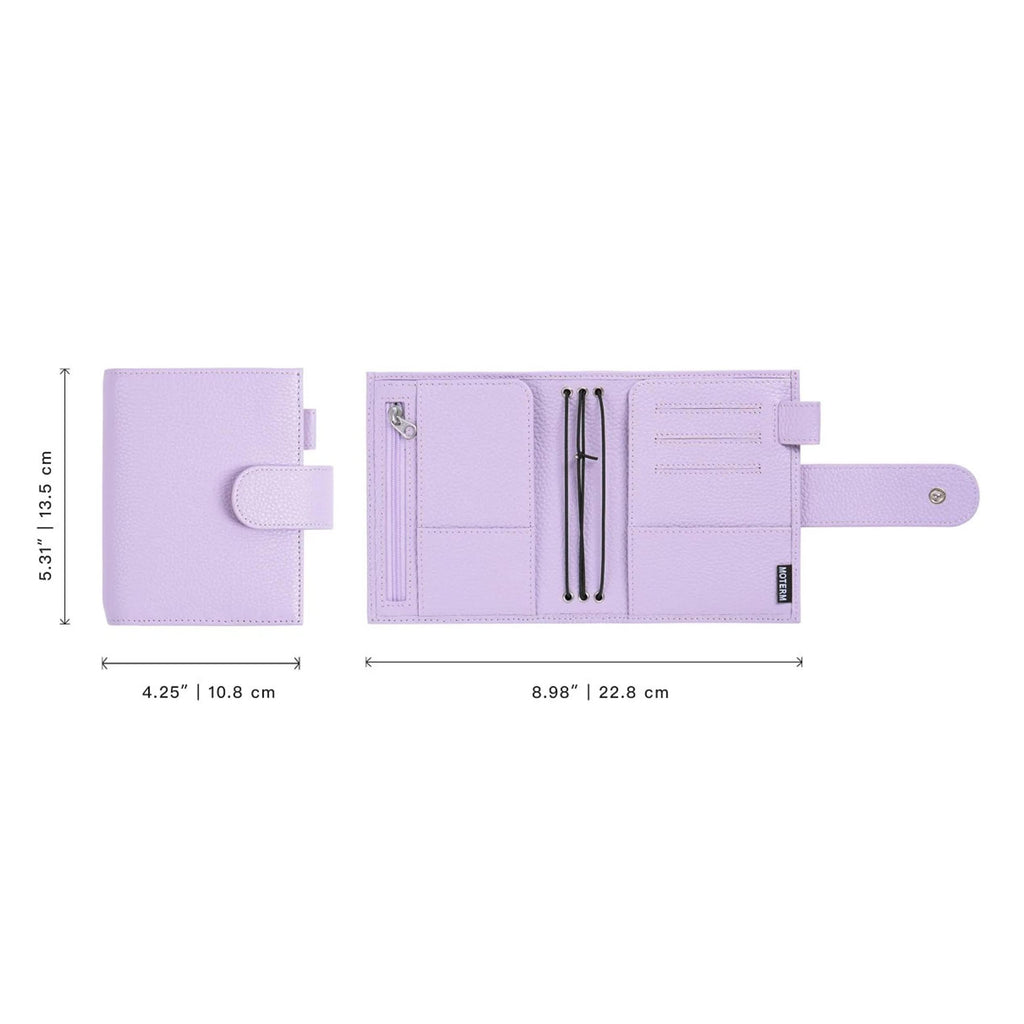Companion Traveler Notebook Cover Passport by Moterm — size and interior-layout reference diagram, for journaling