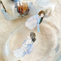 One-Piece Blue Cut 59 PET Tape by DingDing — two girls in blue watercolour PET tape design, for journaling
