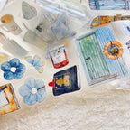 Blue A57 PET Tape by DingDing — blue door and beach-motif PET tape design, for journaling