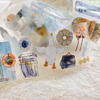 Blue A57 PET Tape by DingDing — assorted illustrated PET tape designs, for journaling