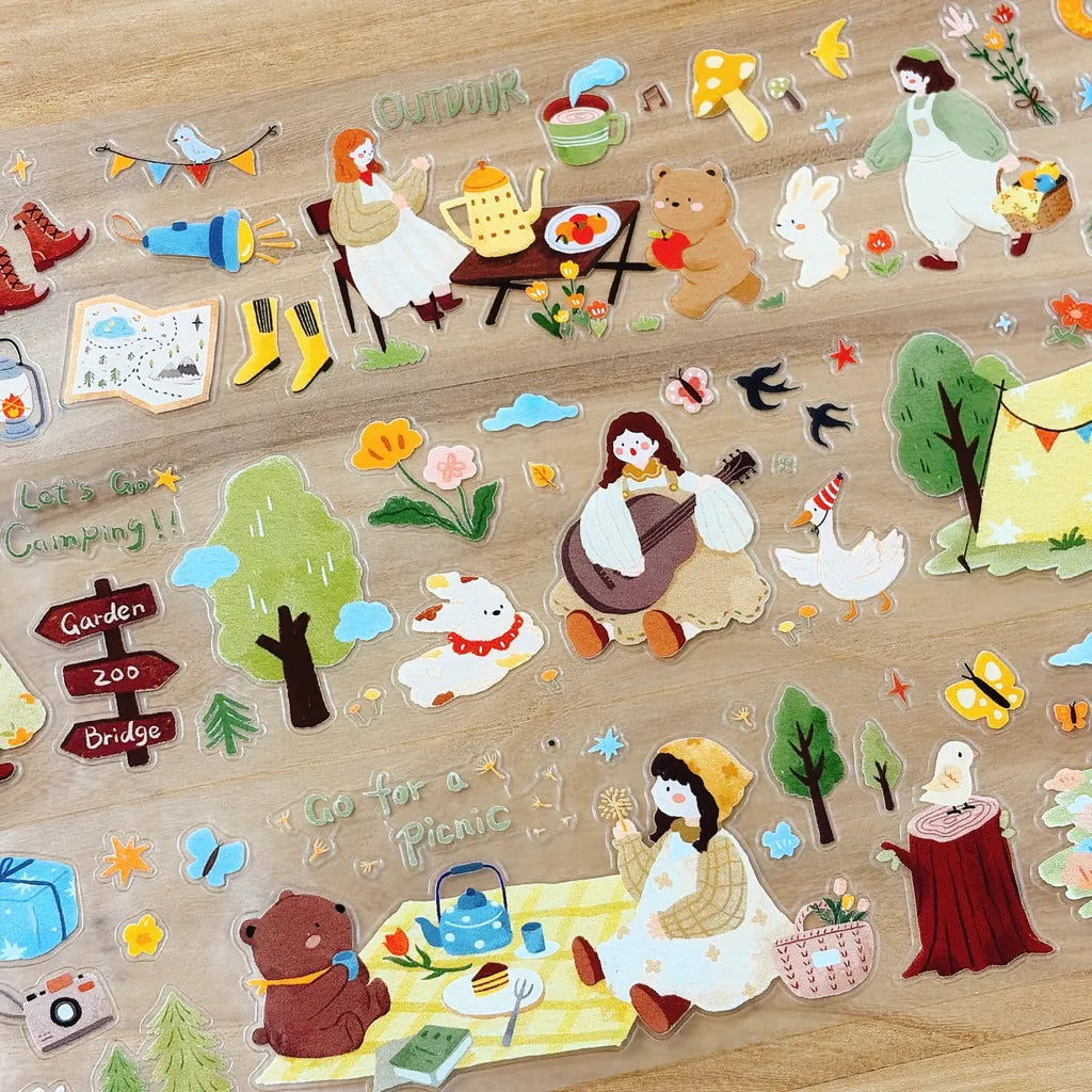 Goes On A Picnic PET Tape by Yier — outdoor camping-and-picnic PET tape design, for journaling