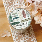 Floral Patchwork Cut PET Tape by Yier — roll of floral-patchwork PET deco tape, for journaling