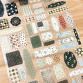 Floral Patchwork Cut PET Tape by Yier — floral patchwork swatches on clear pre-cut PET tape, for journaling
