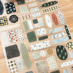 Floral Patchwork Cut PET Tape by Yier — floral patchwork swatches on clear pre-cut PET tape, for journaling