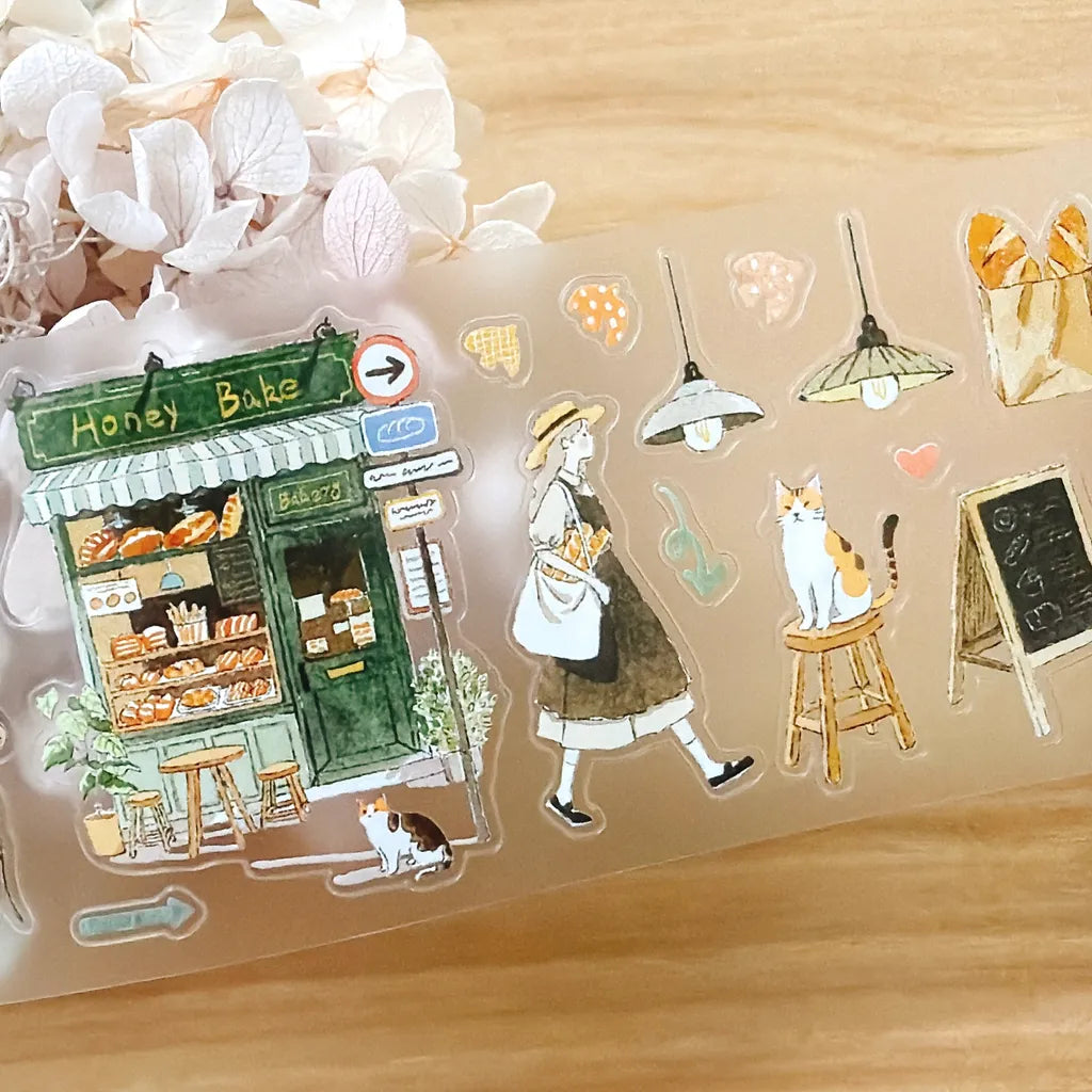 Bakery's Daily Cutting PET Tape by Yier — 'Honey Bake' storefront PET tape design, for journaling