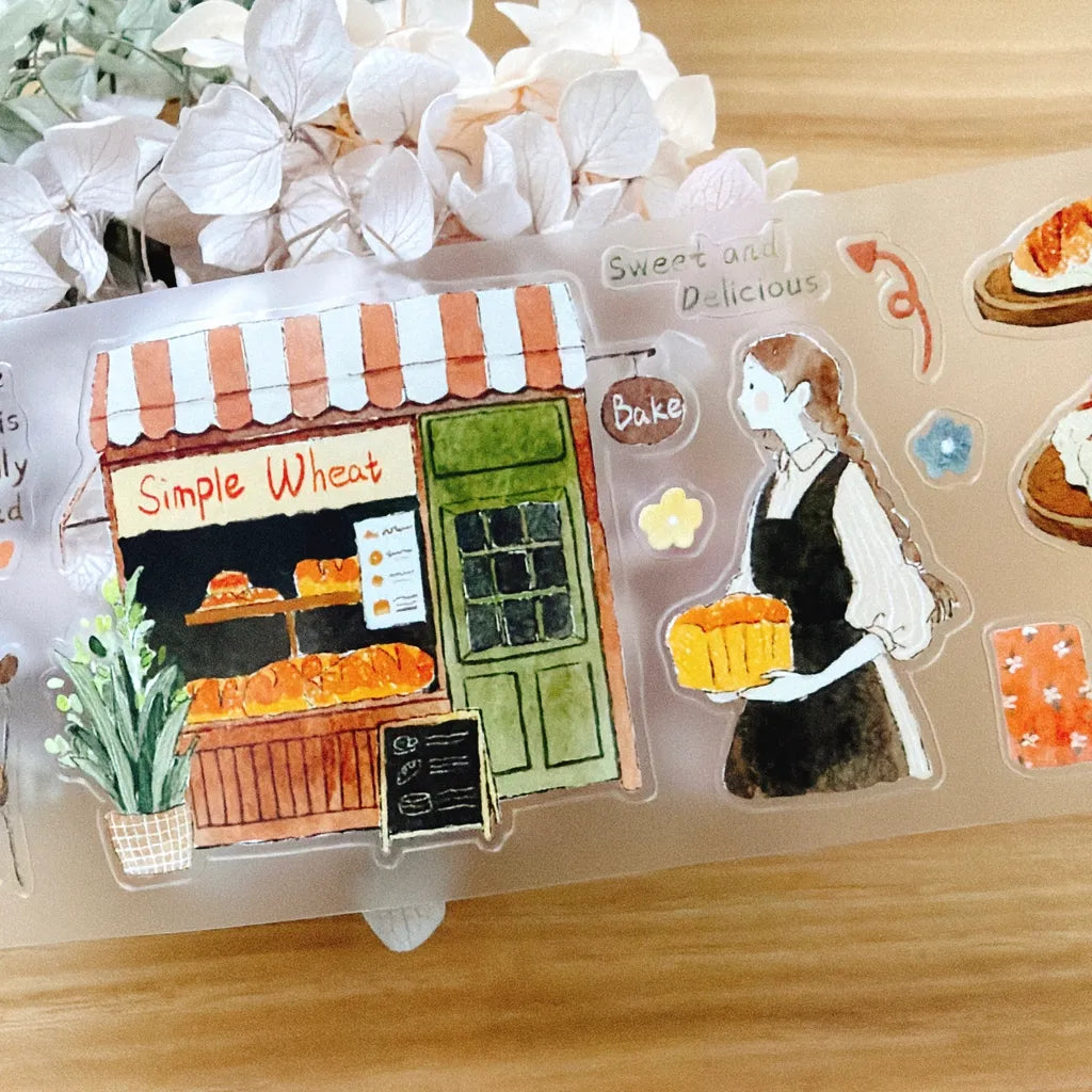 Bakery's Daily Cutting PET Tape by Yier — bakery and bread PET tape design close-up, for journaling