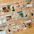 Bakery's Daily Cutting PET Tape by Yier — full bakery-and-cafe PET tape design collage, for journaling