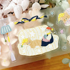 Embrace Goodnight PET Tape by Yier — teddy bear, umbrella and stars PET tape design, for journaling