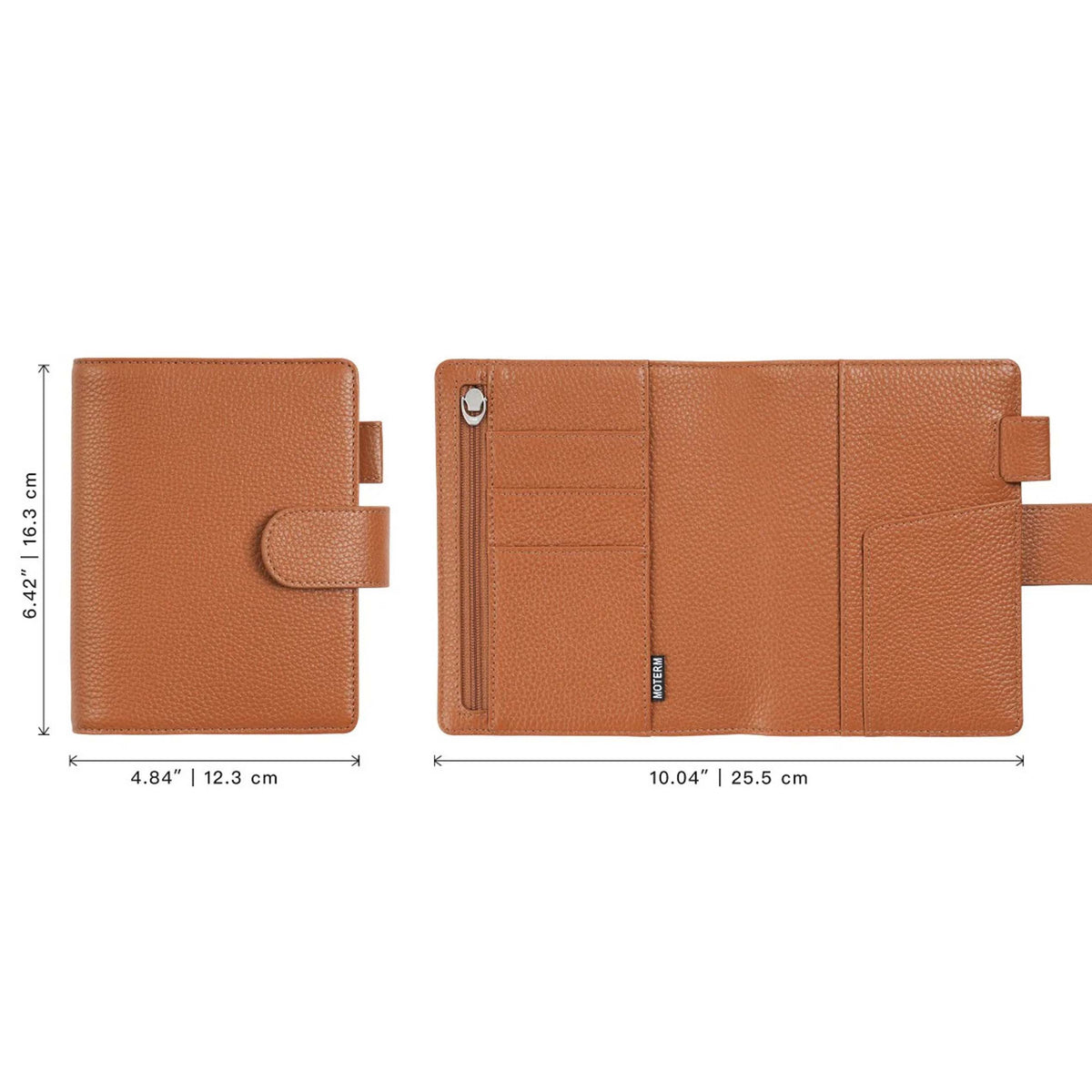 Elite Planner Cover A6 by Moterm — front-and-back size reference diagram, for journaling