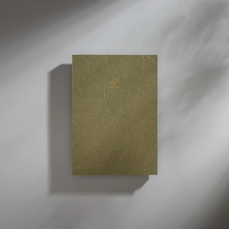 2027 Medium Weeks Planner B6 by Take a Note — muted olive cover with embossed line art, for journaling & planning