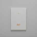 2027 Regular Planner A5 by Take a Note — minimalist white cover with gold-foil 2027, for journaling & planning