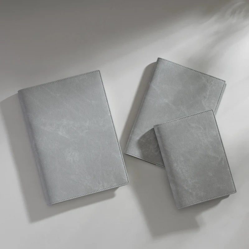 Slate Gray Planner PU Cover by Take a Note — the cover shown in three planner sizes, for journaling