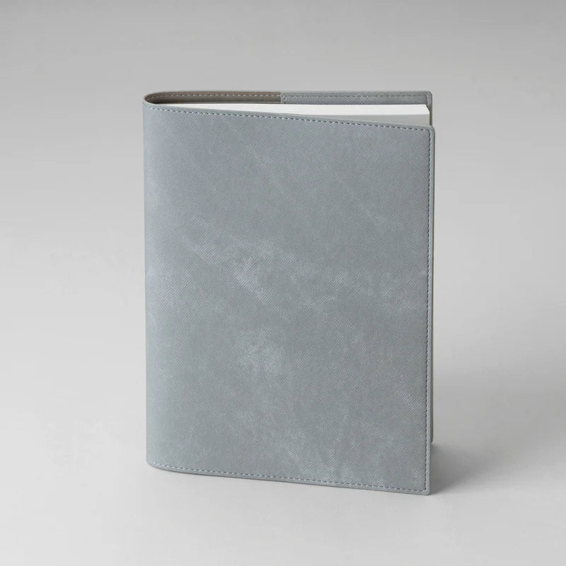 Slate Gray Planner PU Cover by Take a Note — slate-grey vegan PU cover standing upright, for journaling