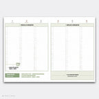 2027 Medium Weeks Planner B6 by Take a Note — project-plan pages with green accents, for planning