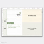 2027 Medium Weeks Planner B6 by Take a Note — inside page preview with grid and green accents, for planning