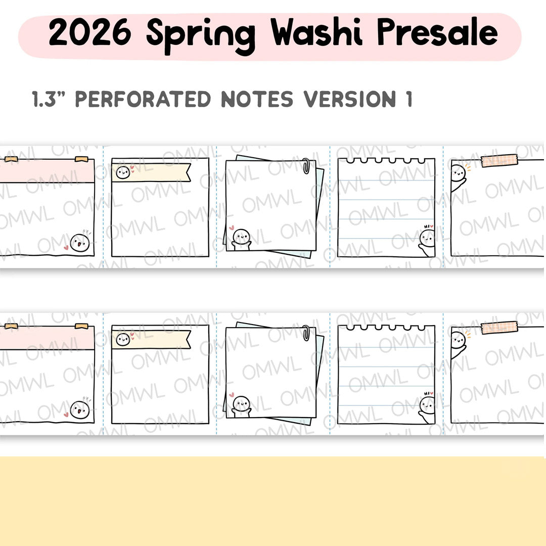 Perforated Notes Version 1 Washi Tape by OnceMoreWithLove, original tear-off writable note roll