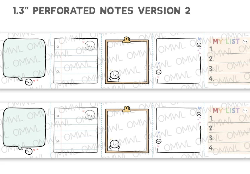 Perforated Notes Version 2 Washi Tape