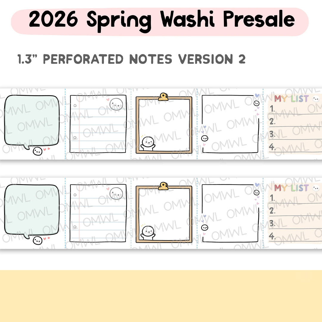Perforated Notes Version 2 Washi Tape by OnceMoreWithLove, tear-off writable note-style roll