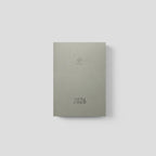 Green calendar for 2026 on a light gray background