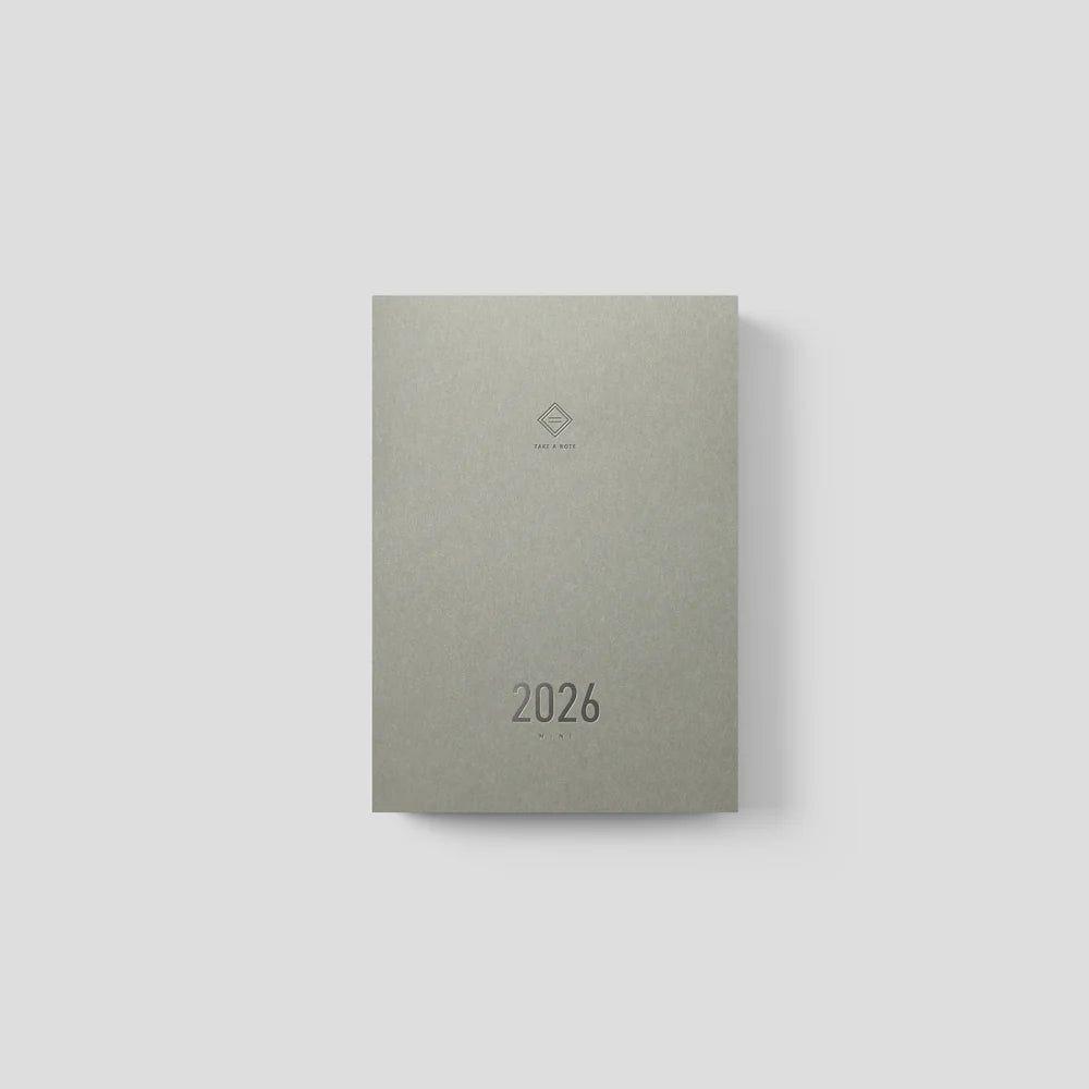 Green calendar for 2026 on a light gray background