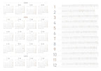 Calendar grid for 2025 to 2027 on a white background