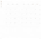 Calendar page with days of the week labels on a white background