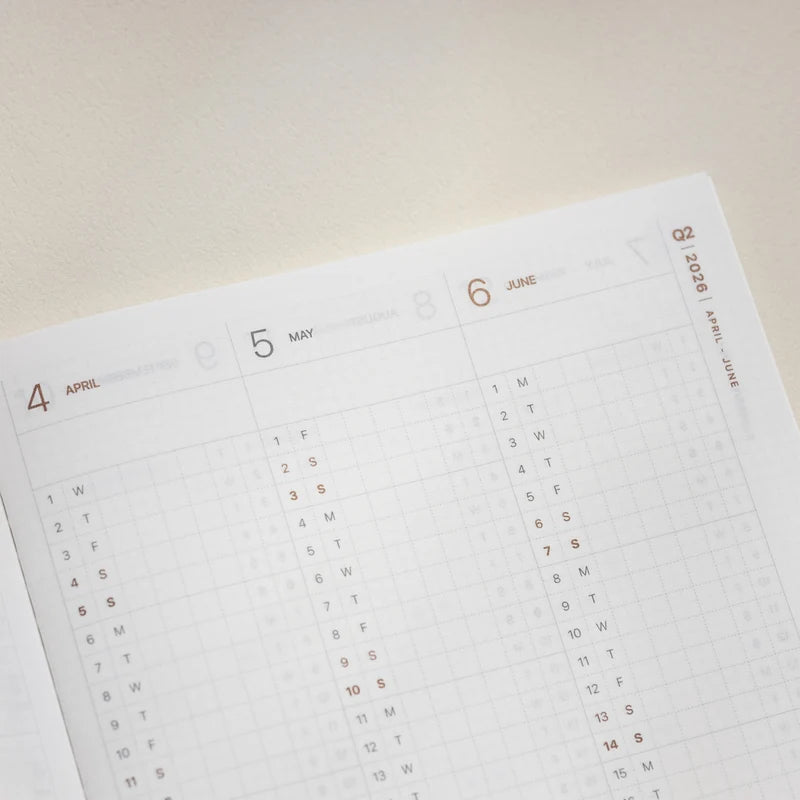 2027 Slim Biweek Planner by Take a Note — monthly calendar page in muted tones, for planning