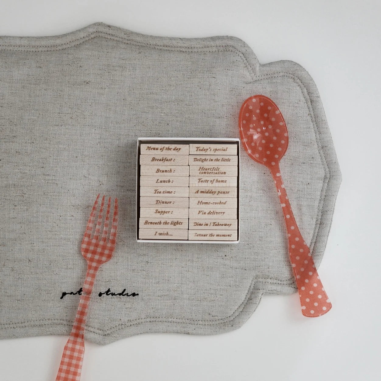 9pt.(5) Tiny Text Rubber Stamps [18 options]