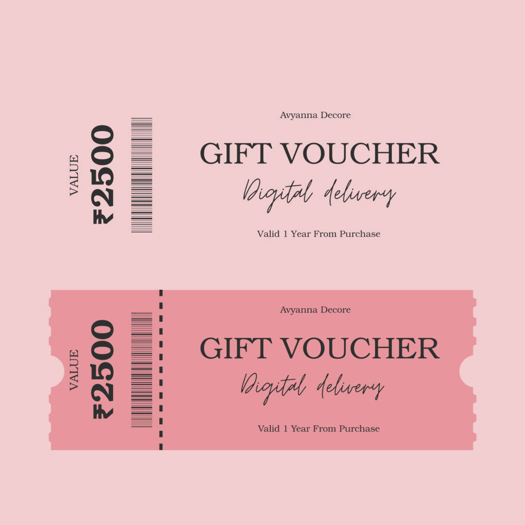 Gift voucher design with digital delivery on a pink background