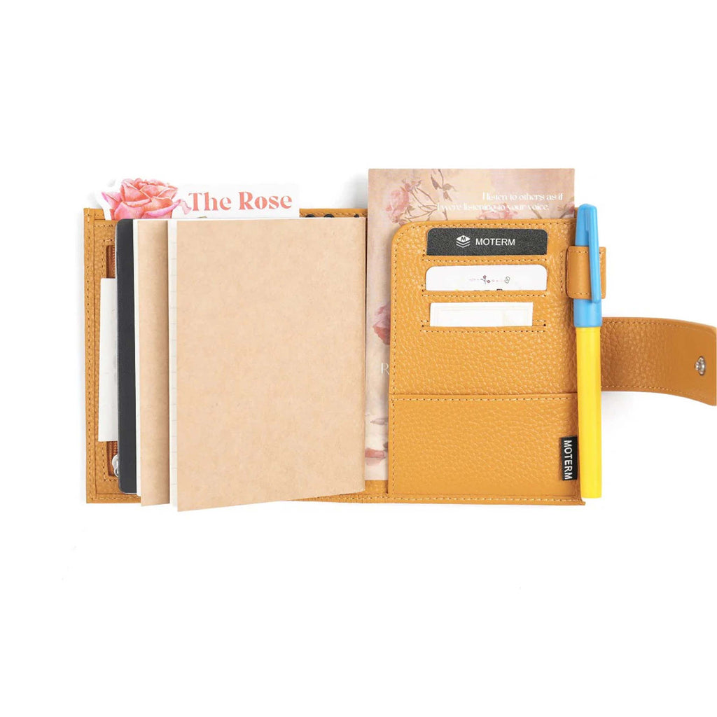 Companion Traveler Notebook Cover Passport by Moterm — pebbled-leather cover with notebook, pen and cards, for journaling