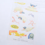 Some Lazy Exercises Transfer Sticker by Dodolulu — characters-doing-activities transfer sticker sheet, for journaling