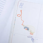 Some Lazy Exercises Transfer Sticker by Dodolulu — balloon-holding figure transfer sticker in a calendar, for journaling