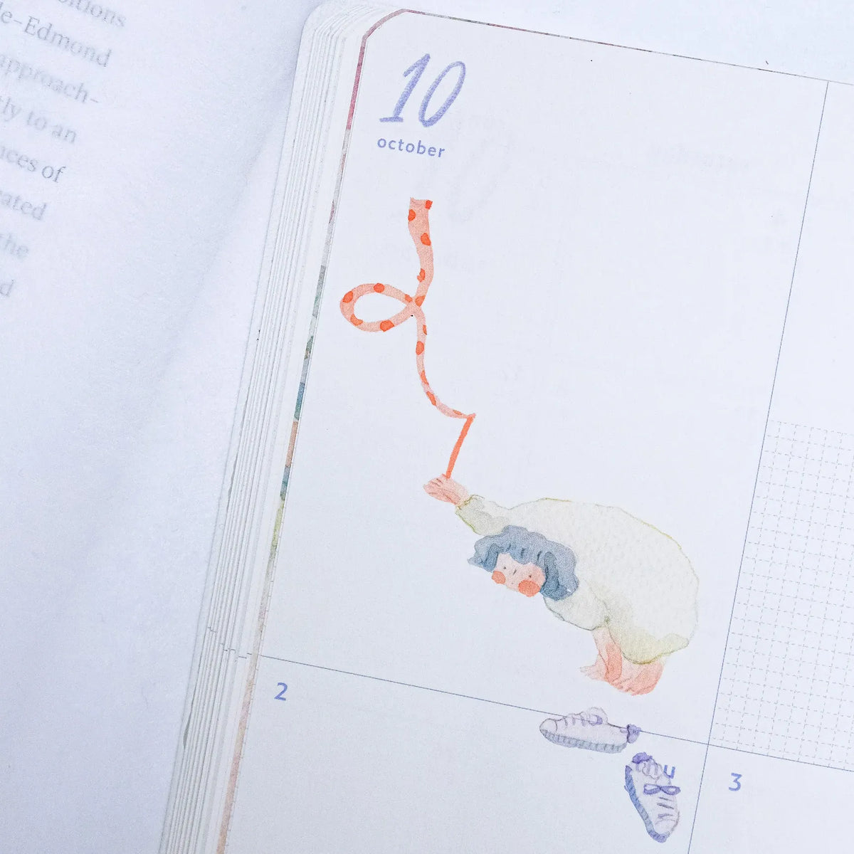 Some Lazy Exercises Transfer Sticker by Dodolulu — balloon-holding figure transfer sticker in a calendar, for journaling