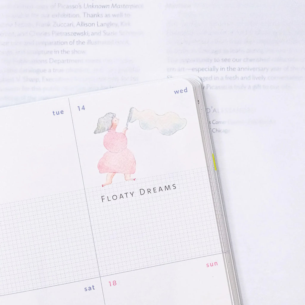 Floaty Dreams Transfer Sticker by Dodolulu — 'Floaty Dreams' rainbow-figure transfer sticker, for journaling