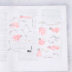 Floaty Dreams Transfer Sticker by Dodolulu — pink-and-grey animals transfer sticker design, for journaling