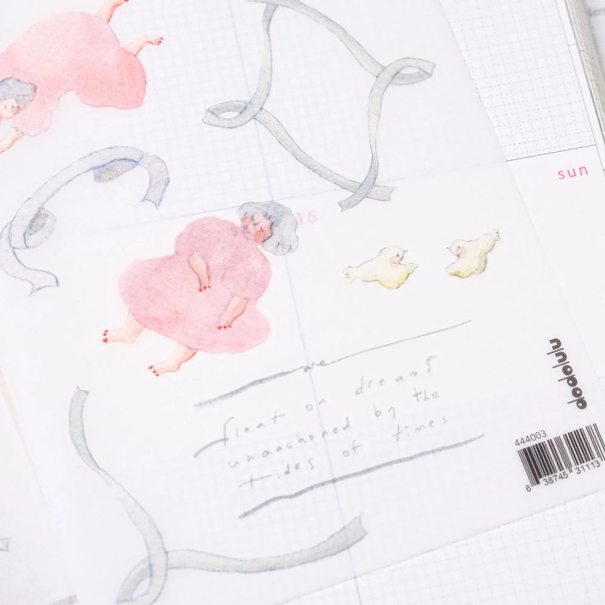Floaty Dreams Transfer Sticker by Dodolulu — pink fairy transfer sticker design with text, for journaling
