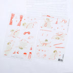 Some Red Lines Transfer Sticker by Dodolulu — illustrated rub-on transfer sticker sheet, for journaling