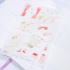 Some Red Lines Transfer Sticker by Dodolulu — red line-drawing transfer sticker sheet, for journaling