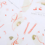 Some Red Lines Transfer Sticker by Dodolulu — red cherubs, hearts and bows transfer sticker design, for journaling