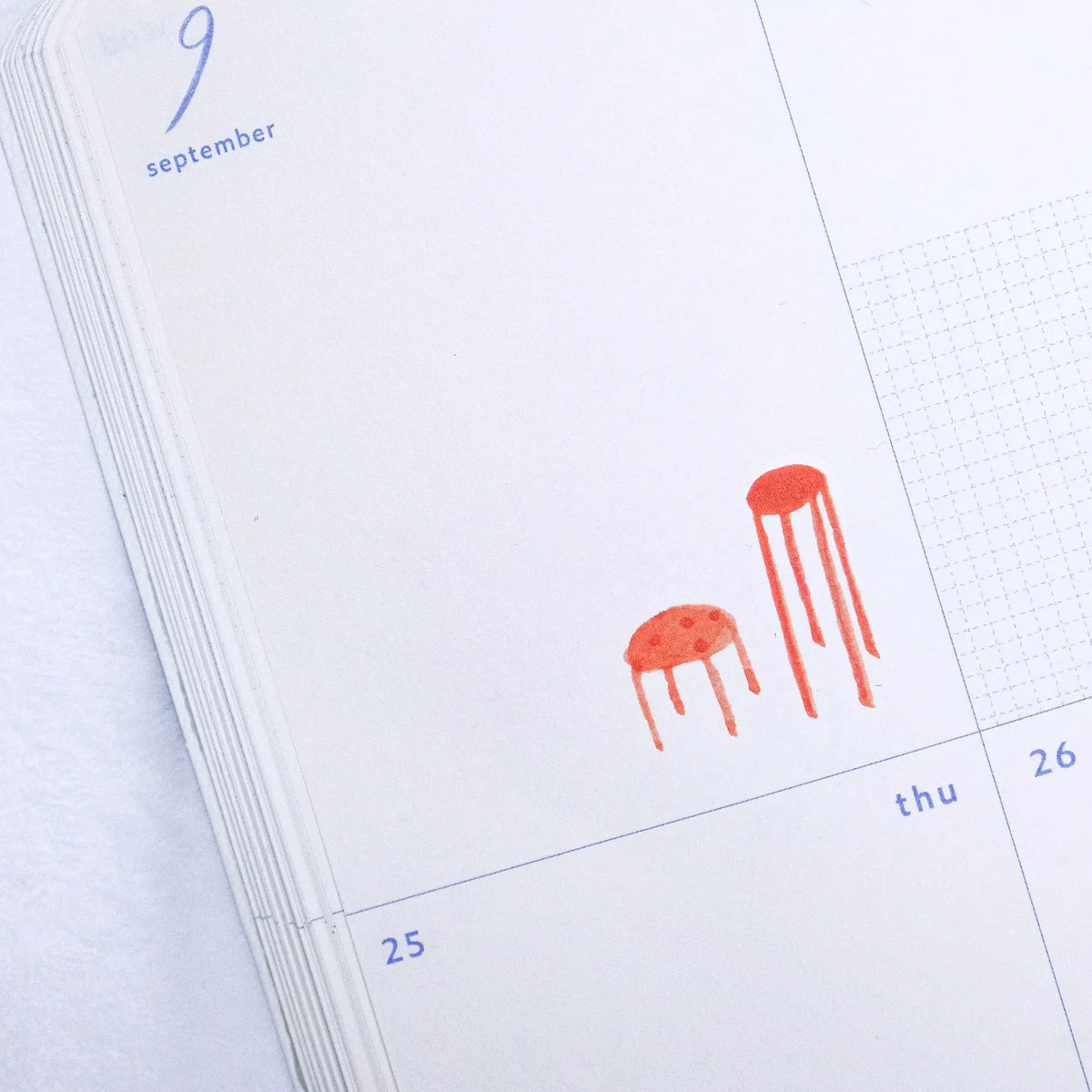Some Red Lines Transfer Sticker by Dodolulu — red jellyfish transfer sticker in a planner, for journaling