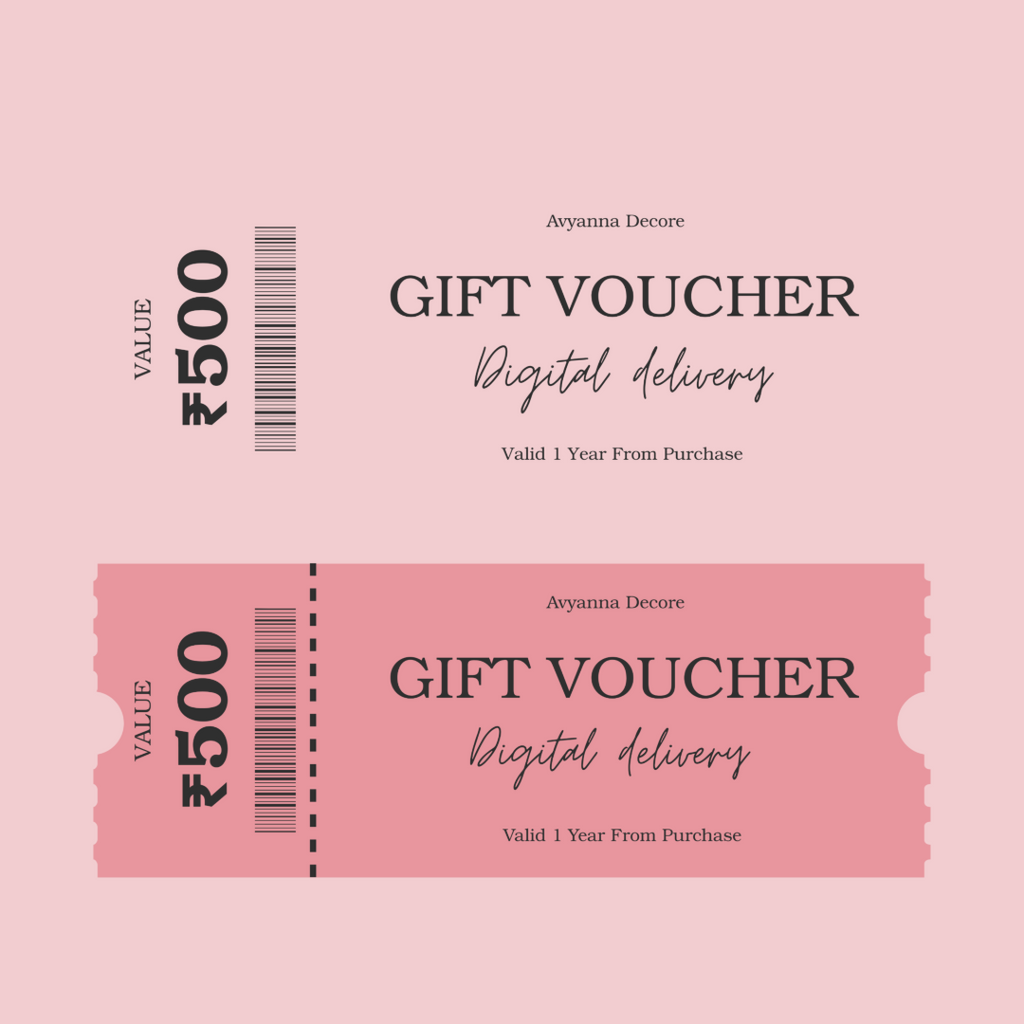 Gift voucher design with digital delivery on a pink background