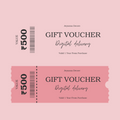 Gift voucher design with digital delivery on a pink background