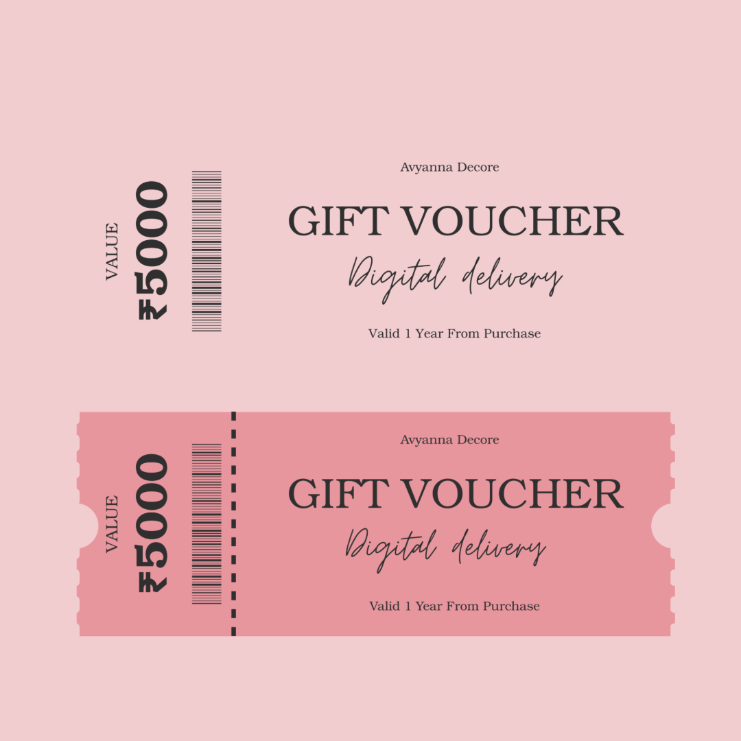 Gift voucher design with digital delivery on a pink background