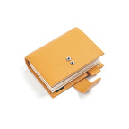 Companion Traveler Notebook Cover Passport by Moterm — mustard pebbled-leather cover open with snaps, for journaling