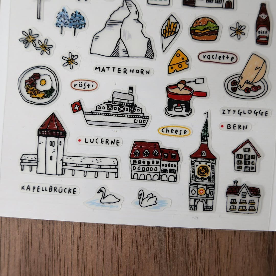 A Walk In Swiss Sticker Sheet