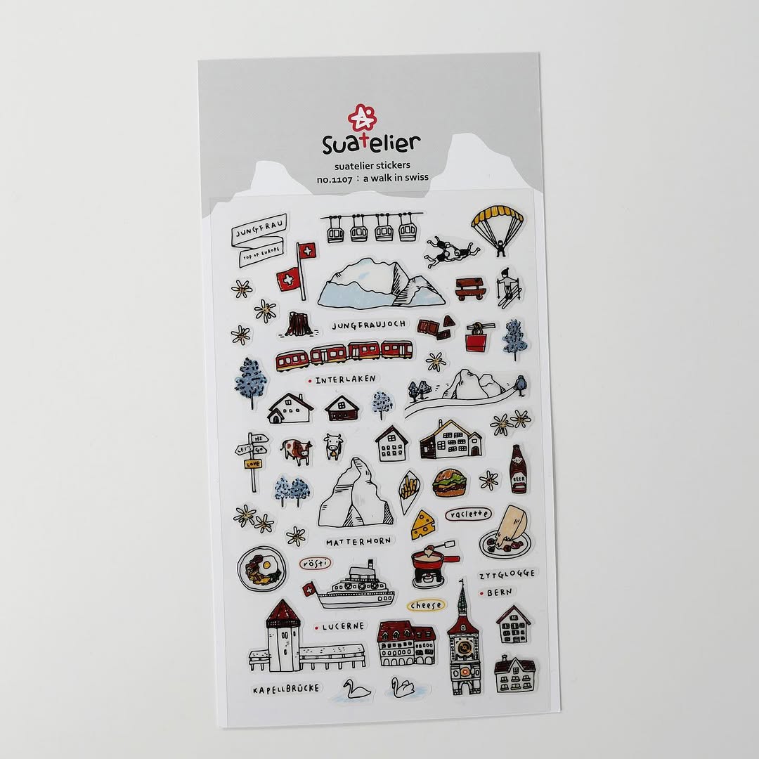 A Walk In Swiss Sticker Sheet