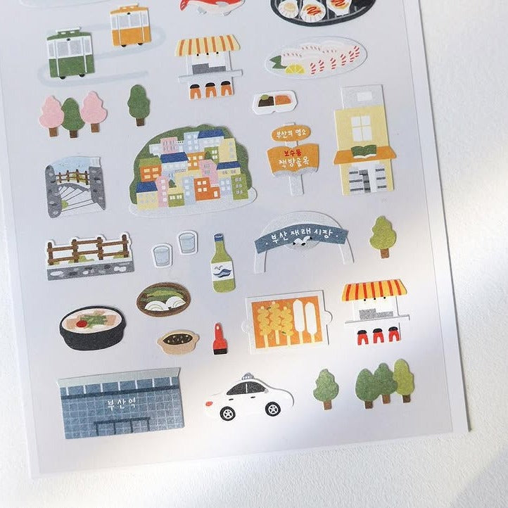 Travel In Busan Sticker Sheet