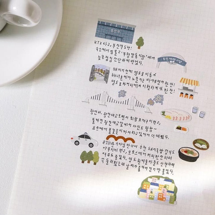 Travel In Busan Sticker Sheet