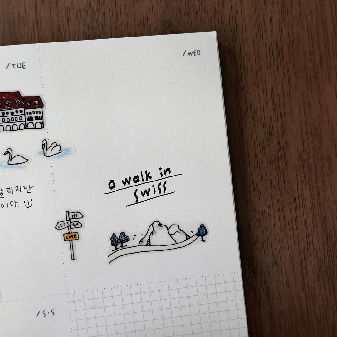 A Walk In Swiss Sticker Sheet