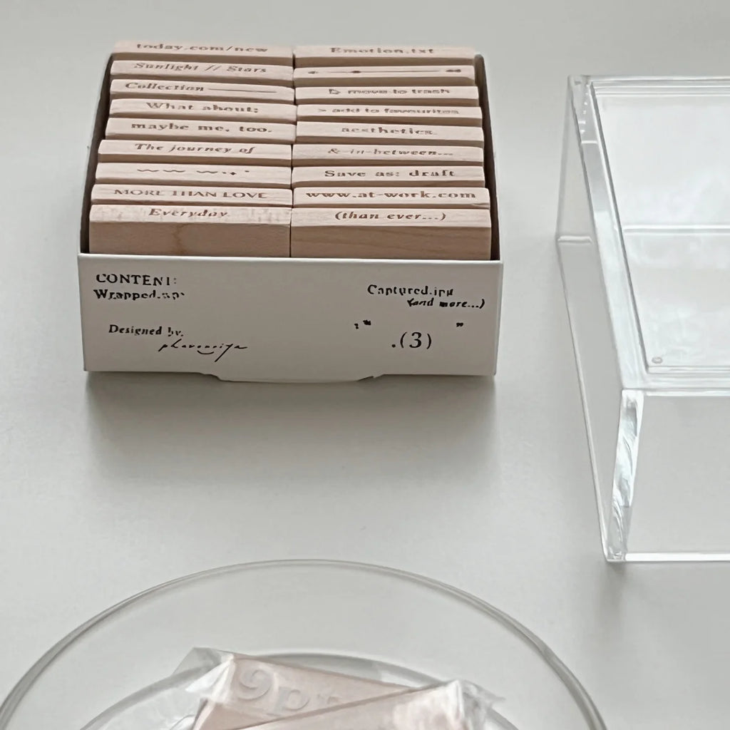 9pt.(3) Tiny Text Rubber Stamps [18 options]